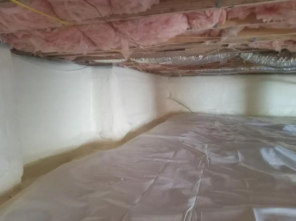 Crawl space encapsulation with closed-cell spray foam for Roof Waterproofing in Riverside
